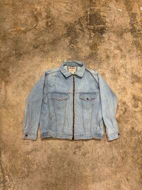 Vintage l Light Wash Denim Zip-Front Jacket, Size L Duke Haband